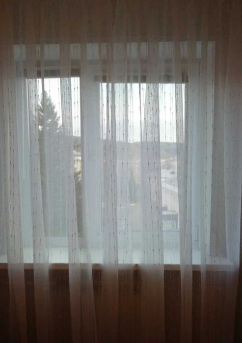 Тюль под лен новый 2 штуки