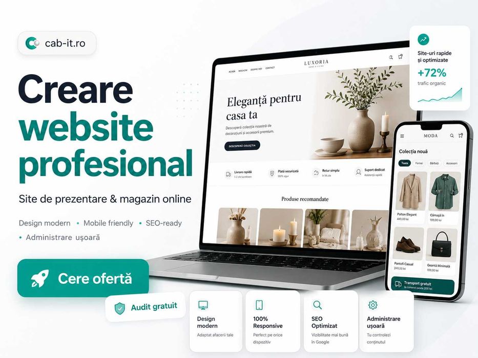 Creare Website Profesional | Site Prezentare si Magazin Online
