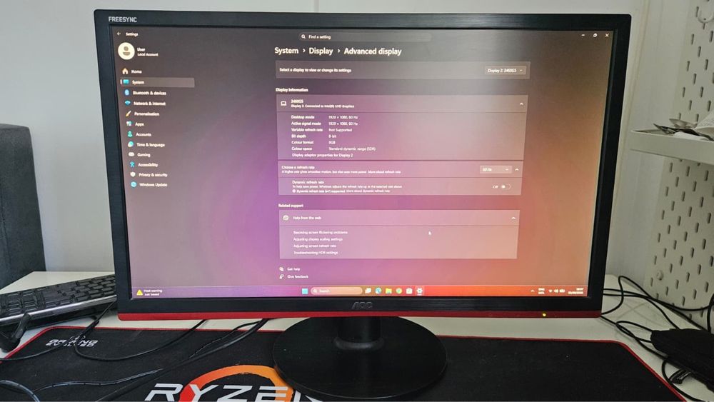 Monitor AOC G2450, 24", Full HD, 75Hz