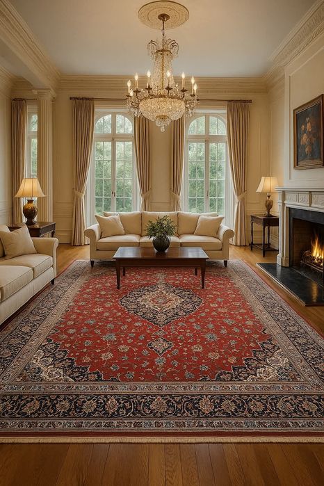 Огромен персийски килим Кашан 4х3м