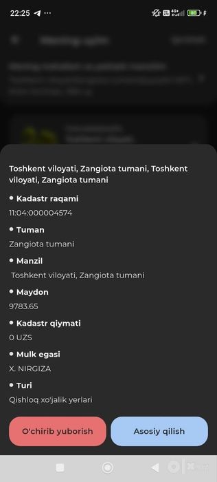 Bozsuv 2 gektar yer