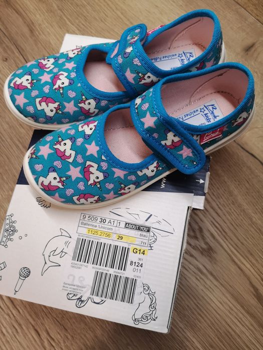 BECK Балерини 'Unicorn' в Тюркоазен цвят