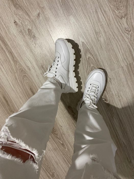 Кожаные кроссовки ручной работы