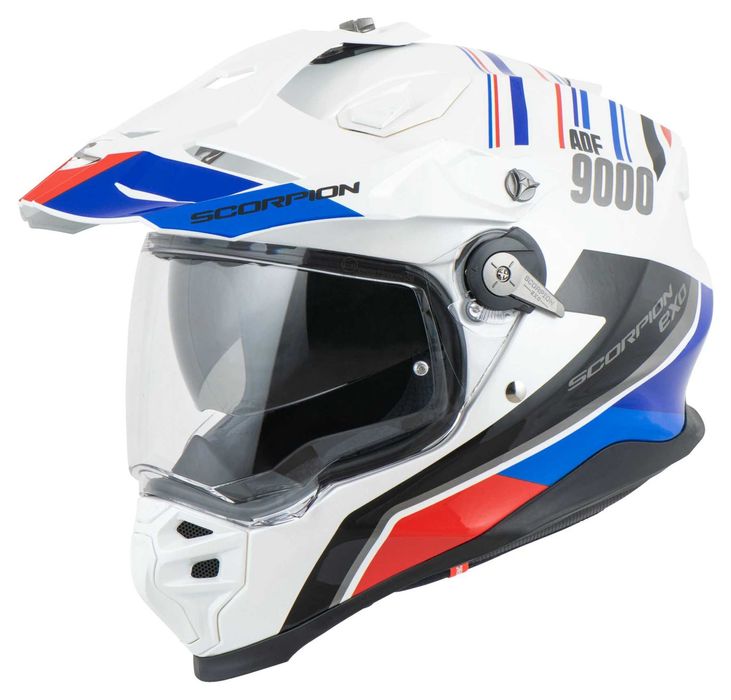 Ендуро Каска SCORPION ADF-9000 AIR DESERT White-Blue-Red
