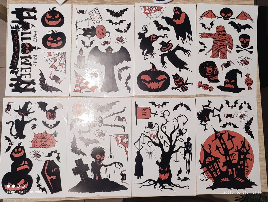 9 coli de autocolante pentru ferestre de Halloween
