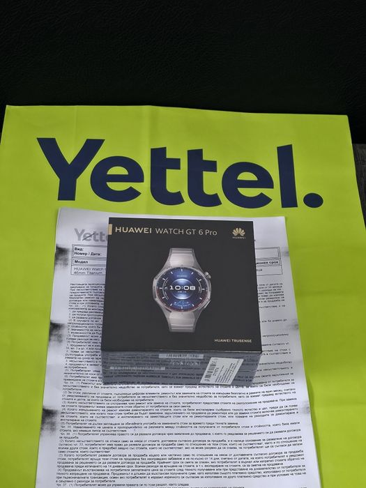 ЗАПЕЧАТАН 46mm Huawei Watch GT 6 Pro Yettel Гаранция 2028 Titanium gt6