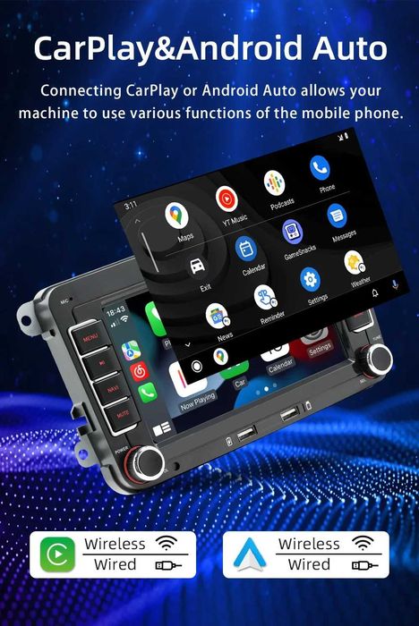 Мултимедия 7" 2-DIN с Android 12  за Volkswagen ,SEAT, Skoda