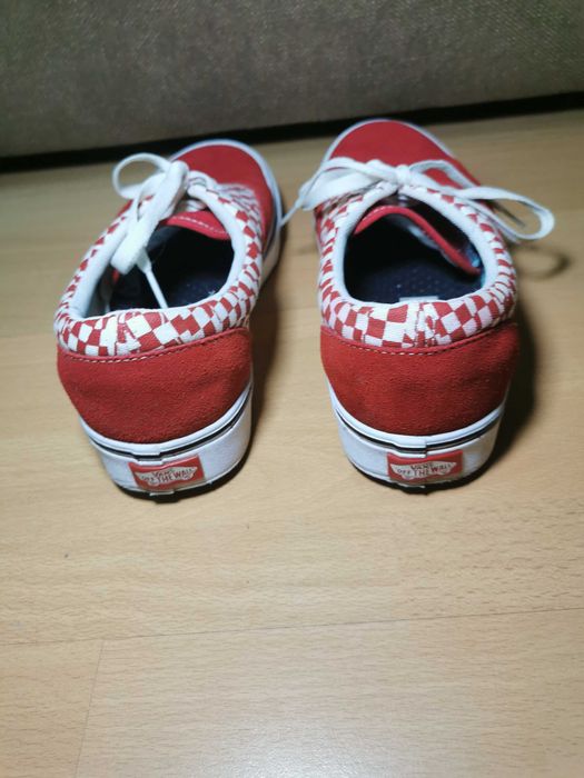 Vans Checkers rosu/alb in calitate impecabila