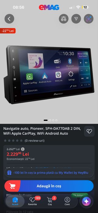 Navigatie pioneer carplay