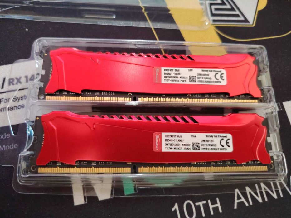 Рам Памет Kingston HyperX Savage Red 2x8GB 16GB DDR3, 2400MHz, CL11, 1.65V