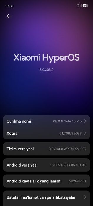 Xiaomi note15pro 4G