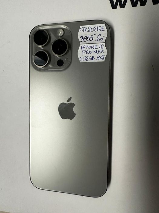 Iphone 16 Pro Max, 256GB, Bat. 100% -T-