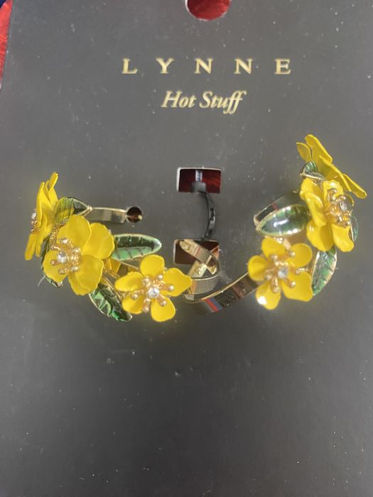 Страхотни обеци с жълти и розови цветя от LYNNE