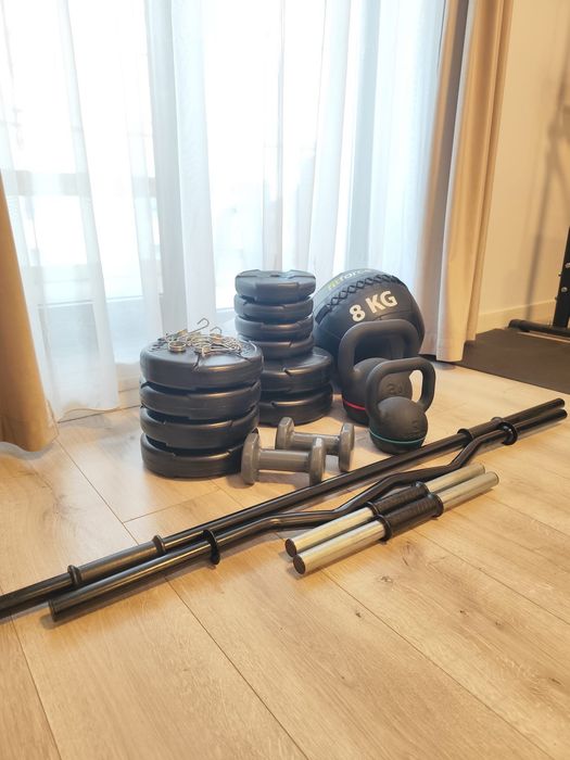 Set complet echipamente fitness pentru sală acasă – stare foarte bună