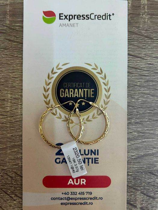 Cercei Aur 18K 3.57g (AG42 B.16547) GARANTIE 24 LUNI