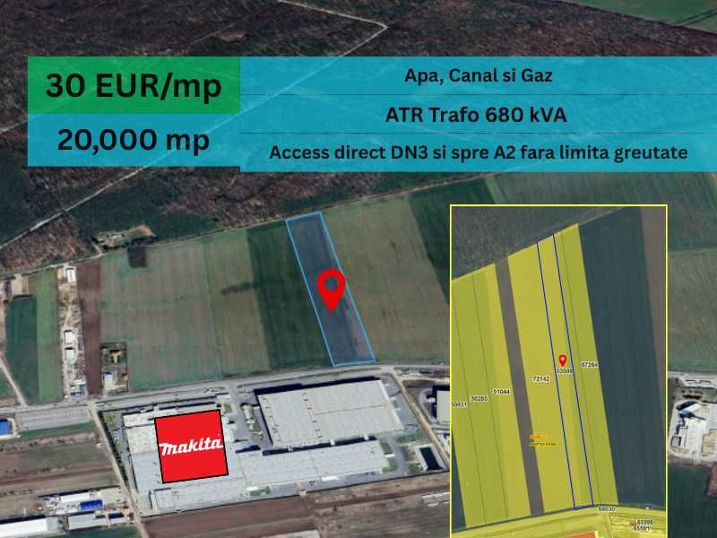 Teren Vanzare Intravilan Branesti investitie Zona Industriala Makita