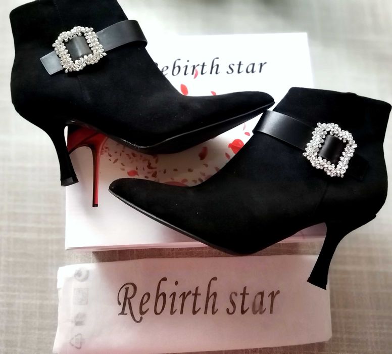 Botine din imitatie de piele intoarsa