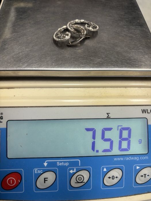 Златни 18каратови обеци с 96 естествени диаманти 7.59гр