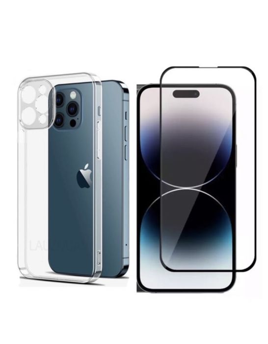 Iphone 14/15/16/17 PRO MAX PLUS Husa Secure Case Slim si Folie Sticla