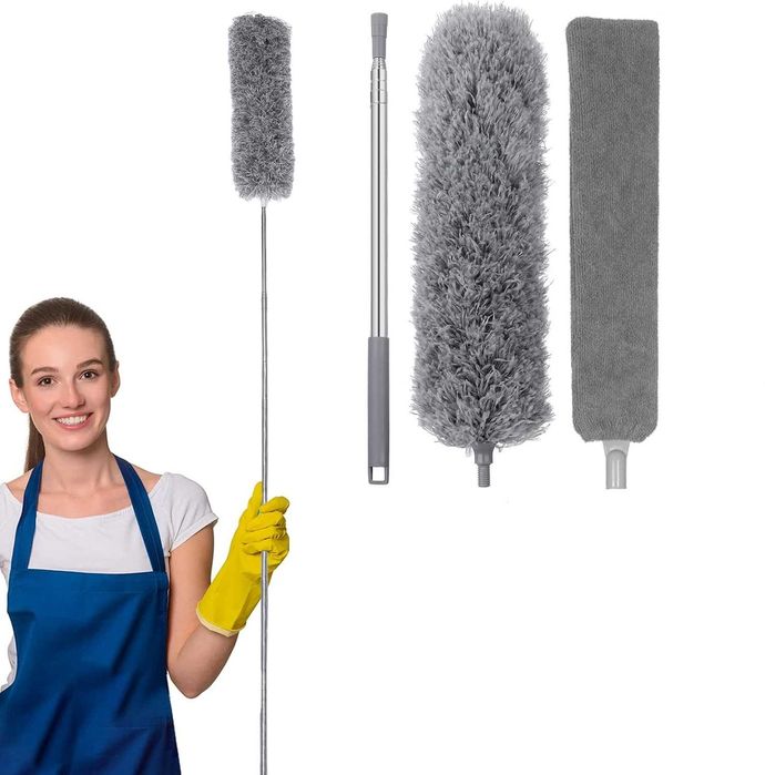 Perie telescopica praf cu 2 capete interschimbabile extensibila 250 cm