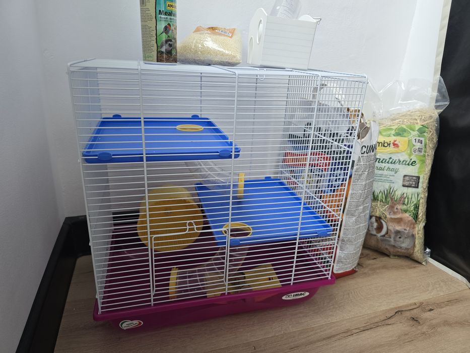 Cusca hamster cu tobogane si casuta