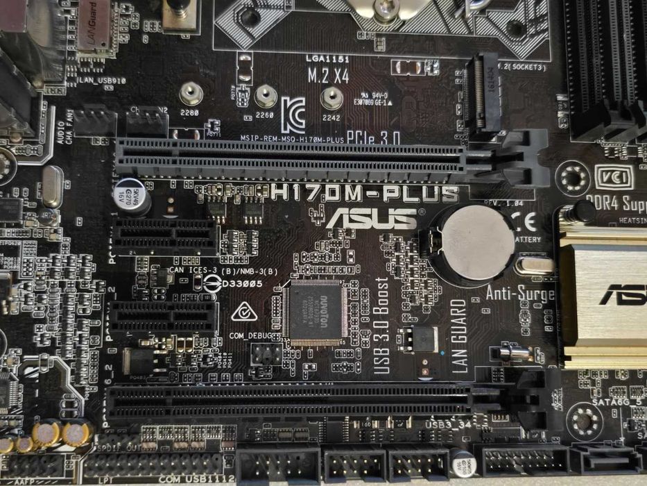 Placă de bază ASUS H170M-PLUS, Socket LGA1151, Chipset Intel H170 4x DDR4  M.2  mATX + I/O Shield