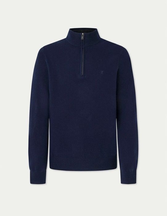 100% вълна Hackett London 1/4 Zip Wool Pullover ОРИГИНАЛ мъжки пуловер