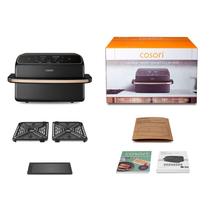 Фритюрник COSORI 10L, 2800W, 6 функции за готвене, черен (Airfryer)