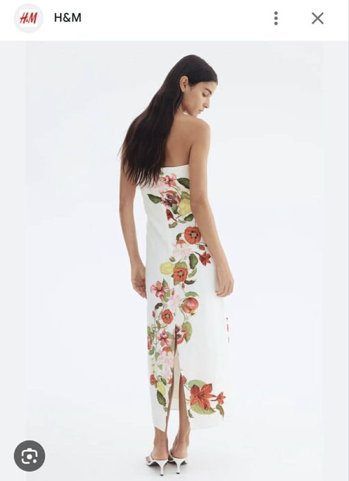 Рокля ленена H&M флорални мотиви