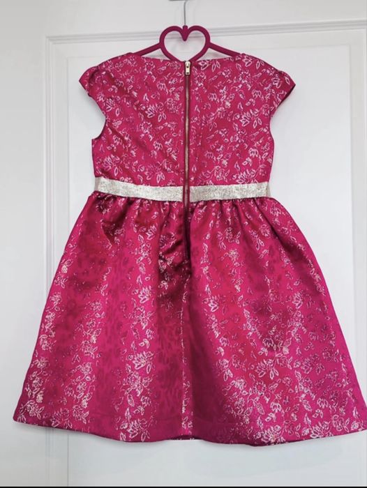 Rochita fetite roz cu fir auriu in model H&M , 116-122 cm