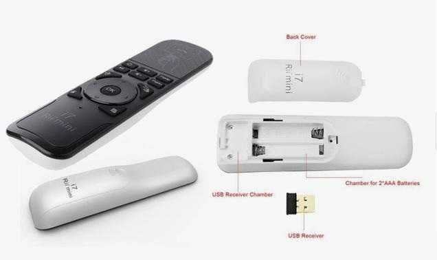 RiiI7 FlyAirMouse SmartTV ВъздушнаМишка Жироскоп TVBox PC MAC PS3 XBOX