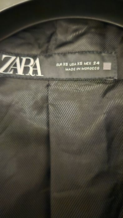 Палто с двуредно закопчаване Zara, черно,   XS