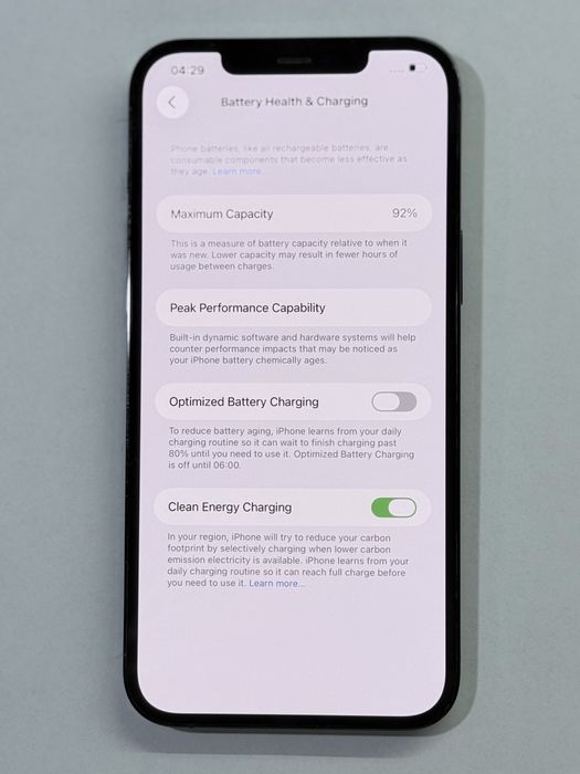 iPhone 12 ProMax Blue 92% battery