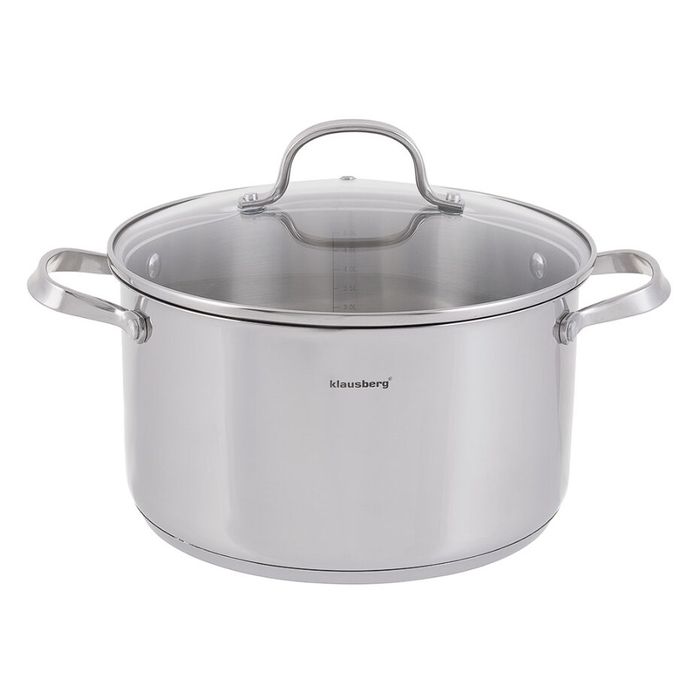 Oala din inox cu capac din sticla, 18cm 2,5litri, compatibila cu toate