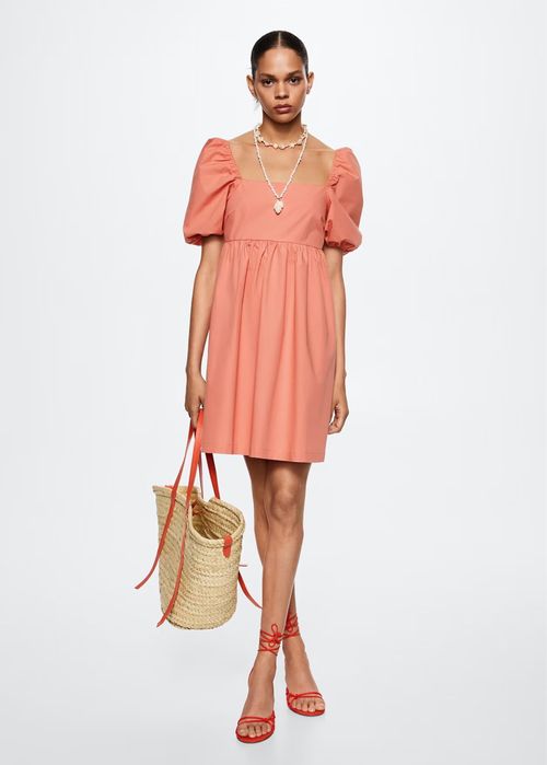 Рокля с паднали рамене Mango