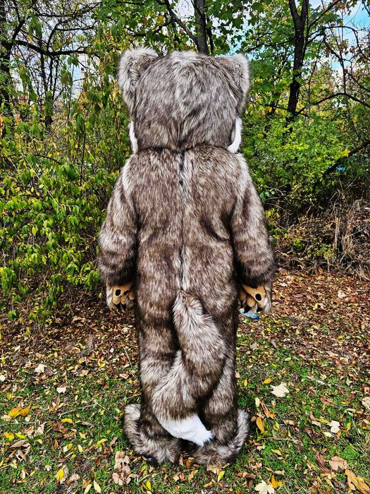 Costum Mascotă Lup Realist Premium – Profesional, Blană Lux