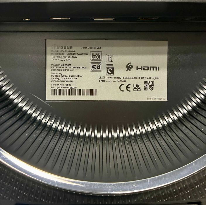 Hope Amanet P4 Monitor Samsung Curbat / Odyssey G5 C34G55TWWP / 165HZ ...