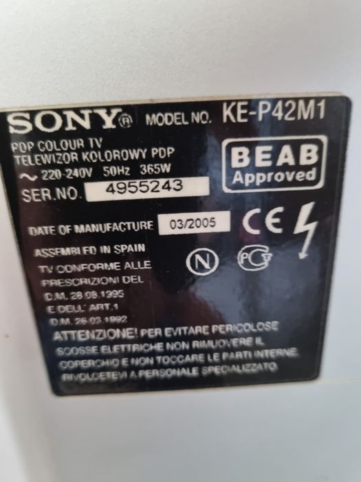 Плазмен телевизор сони 43
