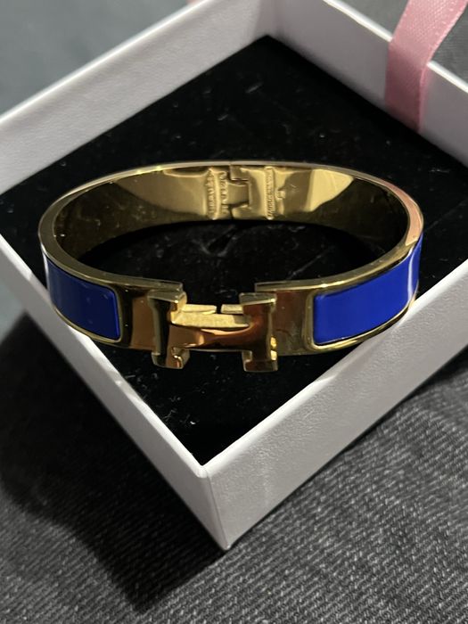 Bratara Hermes Blue Gold Click Buckle