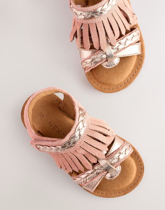 Сандали Next естествена кожа и велур