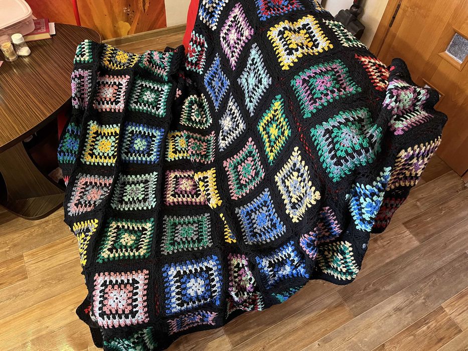 Вязаный плед Ручная работа 1,5x2м