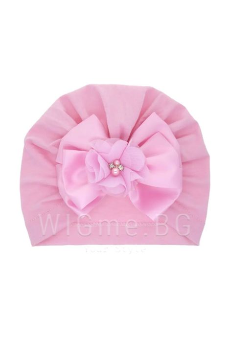 Бебешки тюрбан с панделка и цвете