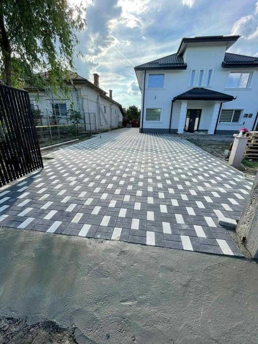 Montaj pavele bordura Rigola gazon