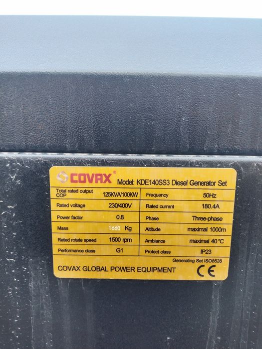 Covax Azbnavigator Generator 125kva 100kvt