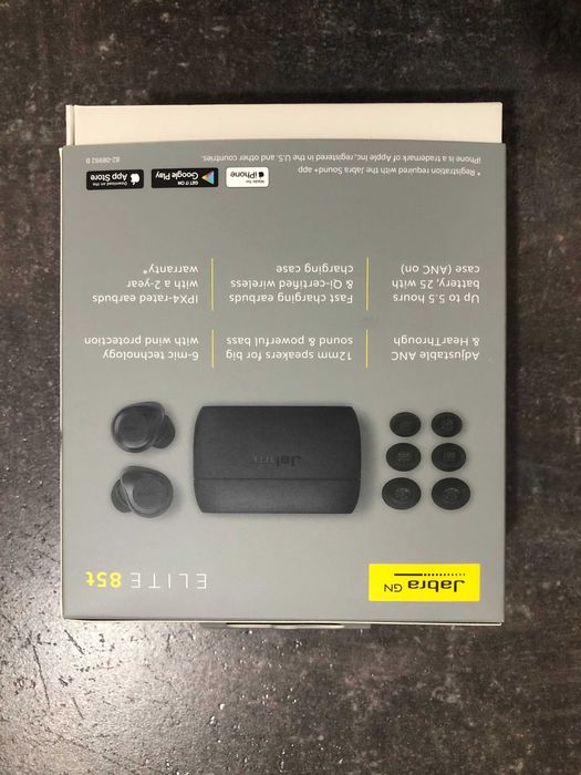 Слушалки безжични bluetooth Jabra Elite 85t, Grey
