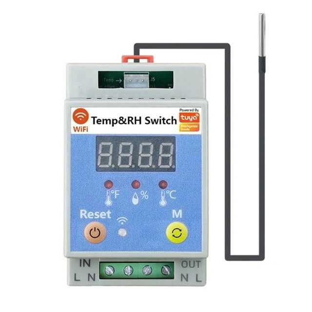 Tuya Smart WiFi термостат с монтаж на DIN и температурен сензор 20A