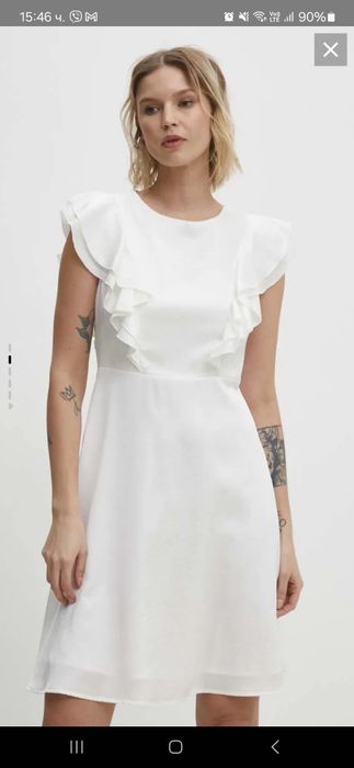 Бяла рокля Answear Lab