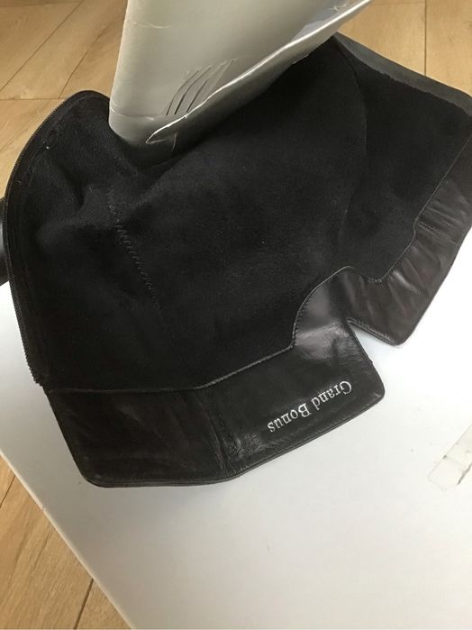 Естествена кожа, черни високи ботуши