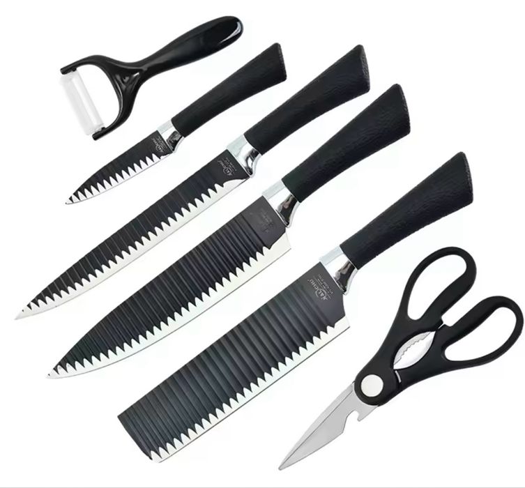 кухненски ножове комплект 4бр + Ножица и Белачка за зеленчуци ZEPTER