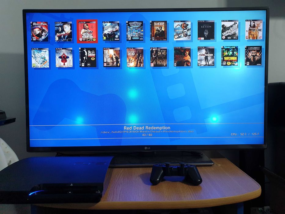 PS3 modat CFW 500 GB + 60 jocuri (GTA V, Red Dead, God of War, NFS)